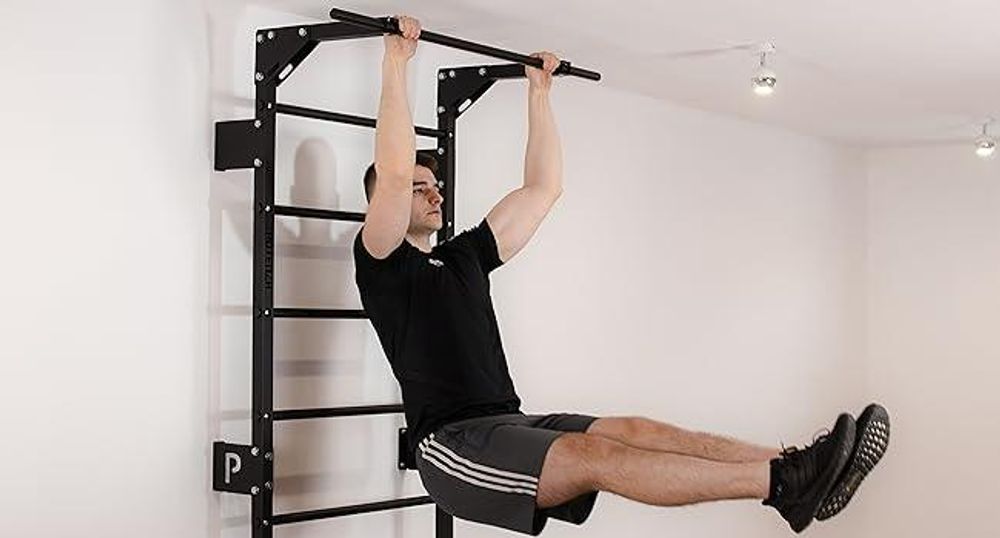 Sprossenwand mit Klimmzugstange Pull Up Bar Turngeräte Fitness Turnwand Klettergerüst bis 250kg Kletterwand Gym Sportgerät für Erwachsene Heim Turnhalle
