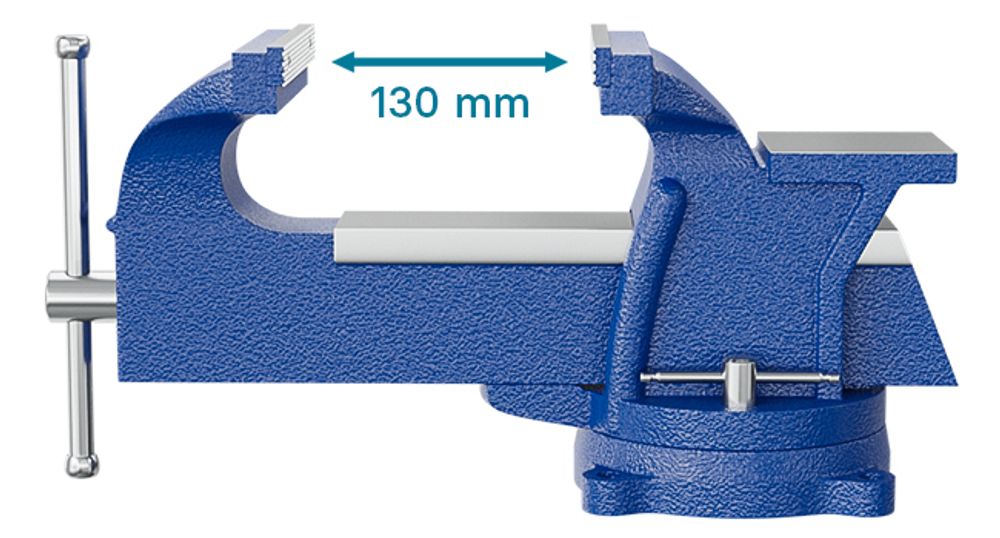 Wiltec Schraubstock Heavy Duty 125 mm Klemmbacke, Spannwerkzeug mit Amboss für schwere Beanspruchung für Werkbank