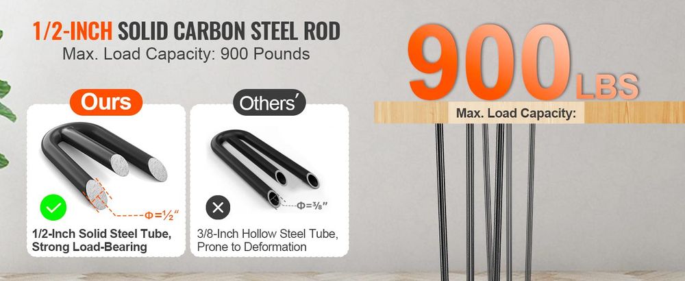 VEVOR 4er-Set Tischbeine Hairpin Tischkufen 710mm hoch 110x110mm Montageplatte Kohlenstoffstahl mattschwarze Pulverbeschichtung Tischfüße mit Gummifußpolster 408kg Tragfähigkeit
