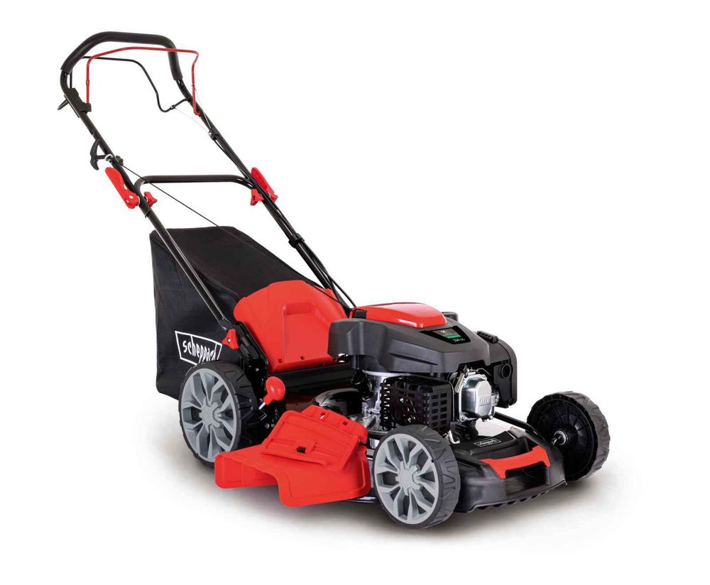 Scheppach Benzin Rasenmäher MS225-56 | Radantrieb | 6 PS Motor | 56 cm | 65 L | Höhenverstellung 7 Stufen | Seitenauswurf & Reinigungsfunktion