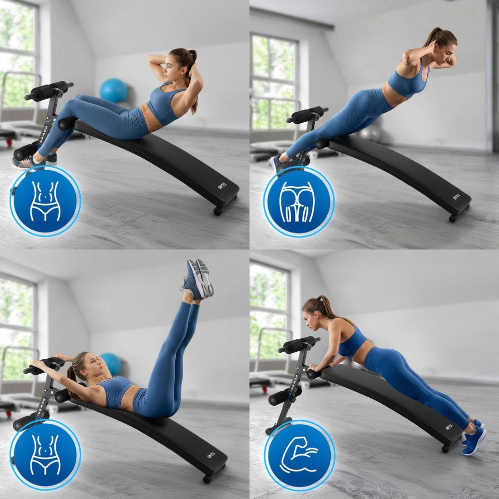 Vier Übungen auf der Gymtek Bank: Training für Bauch, Rücken, Gesäß und Arme