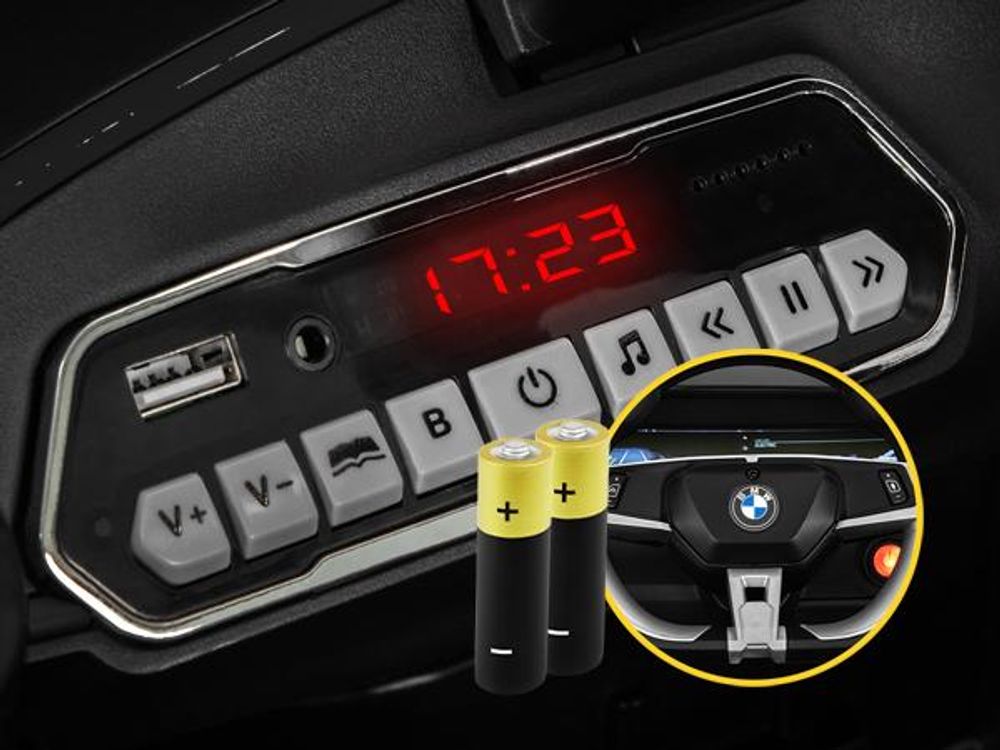 Actionbikes Motors Kinder Elektro Auto BMW i4 | Kinderfahrzeug - Elektroauto mit Fernbedienung - Bluetooth - USB - MP3 - AUX - Ab 3 Jahre (Weiß)