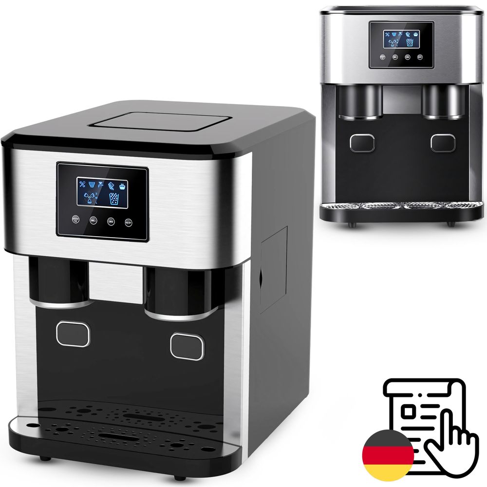 Eiswürfelmaschine 1,8L Eiswürfelbereiter Eiswürfelmaschine für Crushed und Bullet Eis Schnelle Eiswürfelmaschine Eiswürfelbereiter für 18kg/24h, Retoo