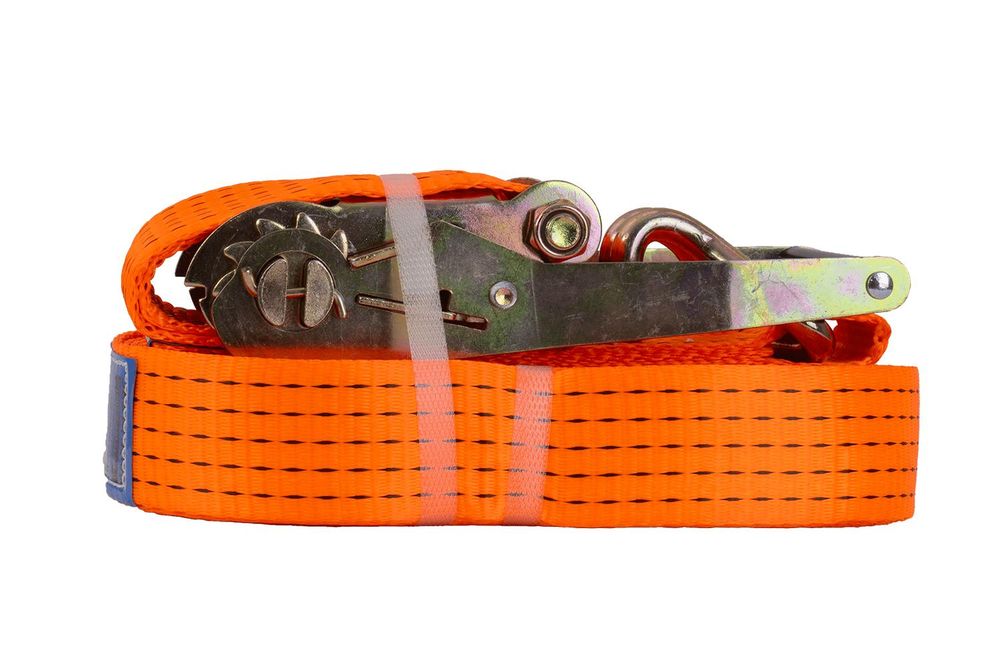 UNITRAILER Spanngurt mit Ratsche 15m 50mm 5t Orange Zweiteilig Zurrgurt für LKW Anhänger Ladungssicherung Profi