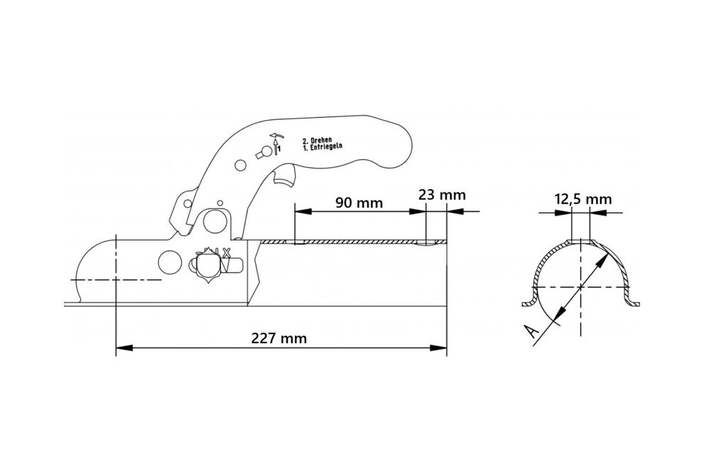 Knott K7.5-D Kugelkupplung Für Einen 750 Kg Anhänger Mit 60 Mm Rohrzugstange