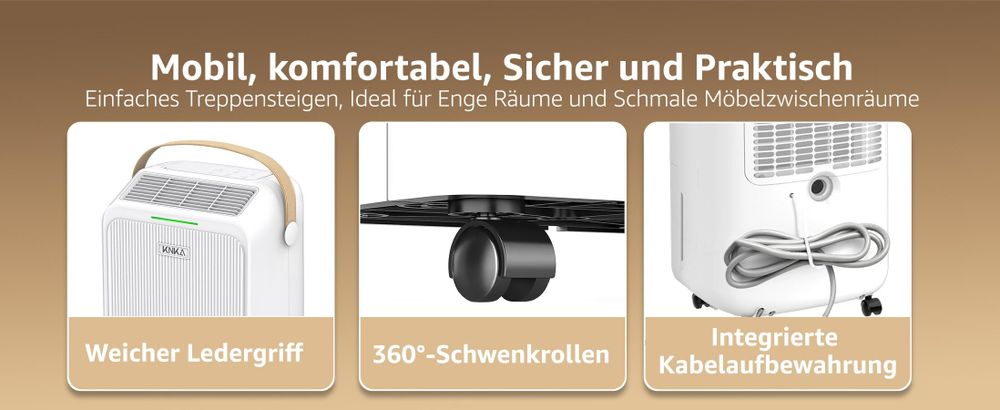 CMYbabee Luftentfeuchter 16 L/Tag, leise & energiesparend, mit Schlafmodus, Kindersicherung & Überlaufschutz, ideal für 110 m³ Räume, Wohnung & Keller
