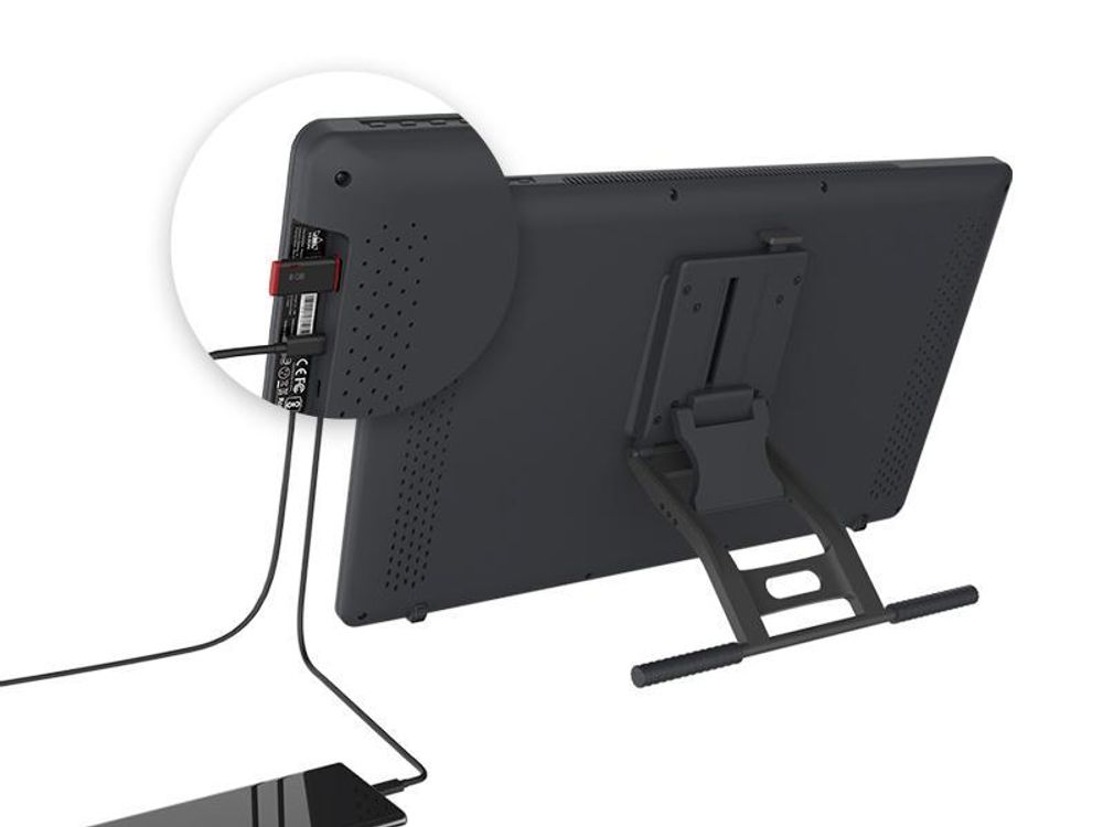 HUION Kamvas 22 21,5 Zoll Grafiktablett mit Display, 120% sRGB-Farbumfang, blendfreier Mattfilm, kann ber EIN voll ausgestattetes USB-C-zu-USB-C-Kabe