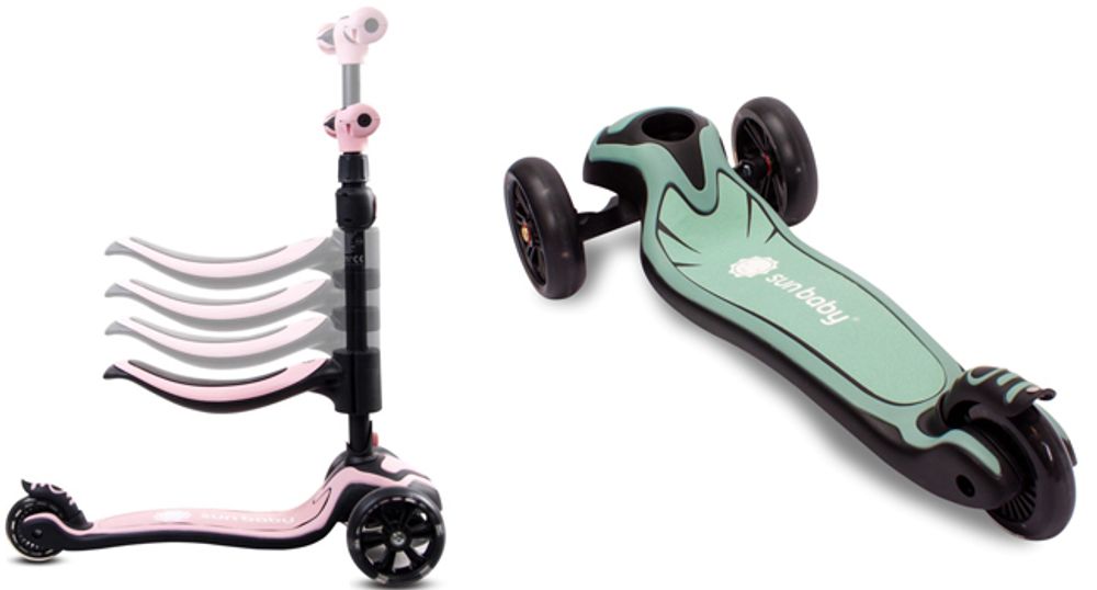 Kinder Roller Kinderscooter Dreiradscooter mit LED Räder 2-Rädern Hinterbremsen Höhenverstellbare bis 50kg belastbar Türkis