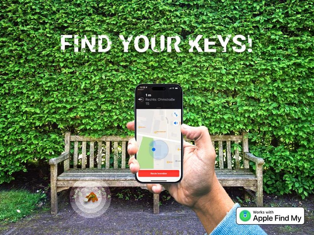 K-TAG Schlüsselfinder von KKT KOLBE mit "Find My"-Netzwerks von Apple