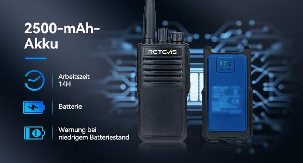 Retevis P62 Walkie Talkie Wasserdicht IP68, Langstrecken Funkgerät mit Lautsprechermikrofon, Dual Band Mann-Down-Alarm, 2500mAh Profi Funkgeräte Set
