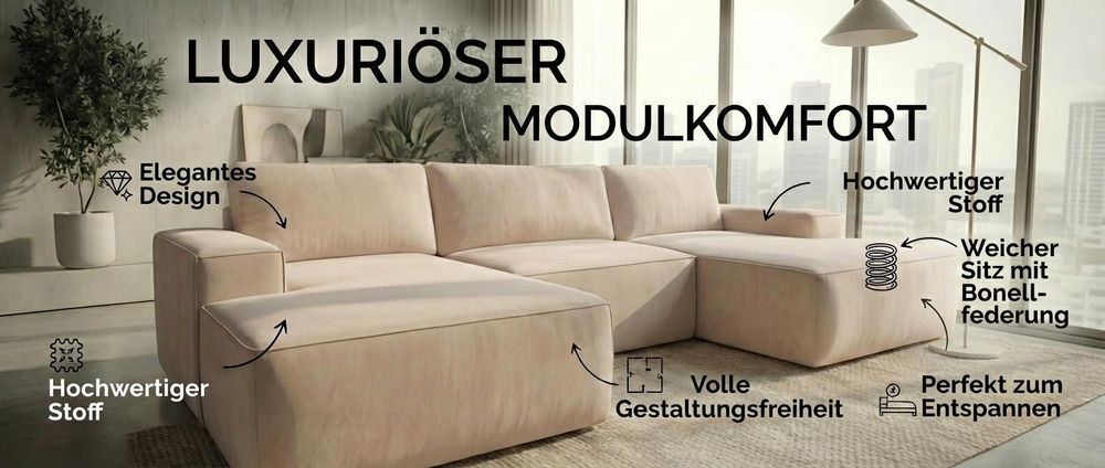 Ecksofa EINAR mit Schlaffunktion, Bonellfederkern und Bettkasten, Farbe: Schwarz