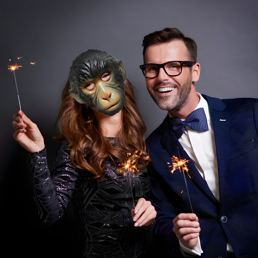 Halloween Maske Affe Gorilla Schimpanse Horror Verkleidung Kostümspiele Horrormaske Cosplay Fasching Karneval Party für Herren Damen Retoo