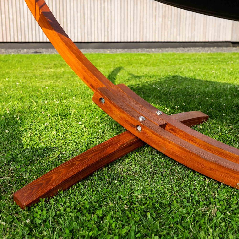 di volio Hängematte Trevia - graphit, mit Gestell aus Holz, für den Outdoor-Bereich - wetterfest und robust, max. Belastung 150 kg