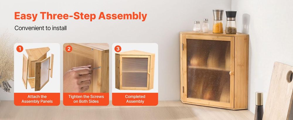 VEVOR Eck-Brotkasten doppellagiger Brotbehälter Brotbox Organizer aus Holz für s