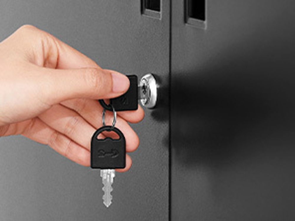 SONGMICS Aktenschrank, Mehrzweckschrank, Büroschrank mit 2 Türen, Schrank abschließbar, aus Stahl Schwarz