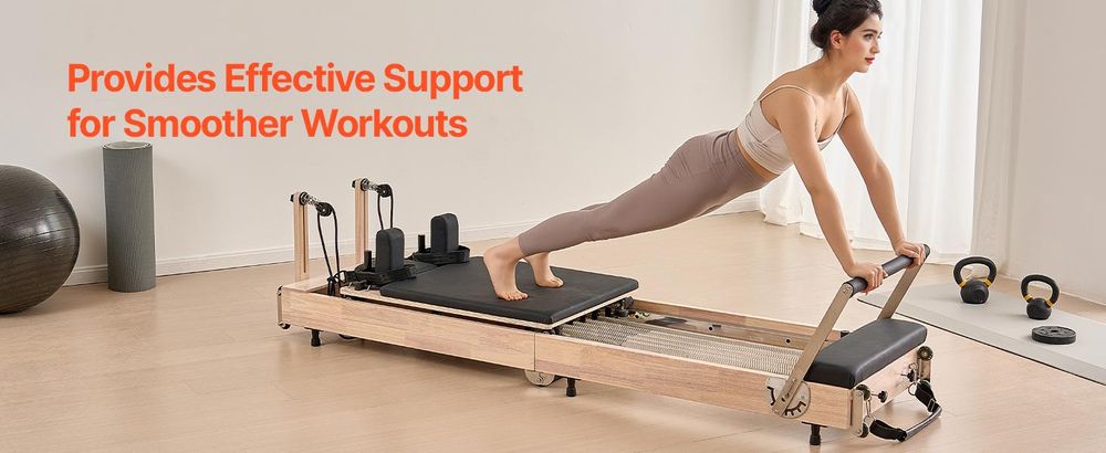 VEVOR Faltbarer Pilates-Reformer für das Heim-Fitnessstudio, Pilates-Bank mit doppeltem Widerstand – Federn und Seile, Gerätegewicht bis zu 181,44 kg