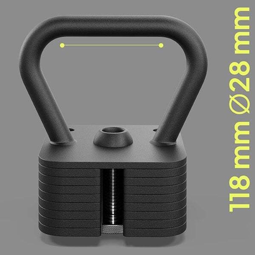 Zipro Square Kettlebell Verstellbar 19 kg – Erweiterbare Kugelhantel aus Stahl Eckiges Design Hantel Set für Crossfit & Krafttraining Komfort Anti-Rol