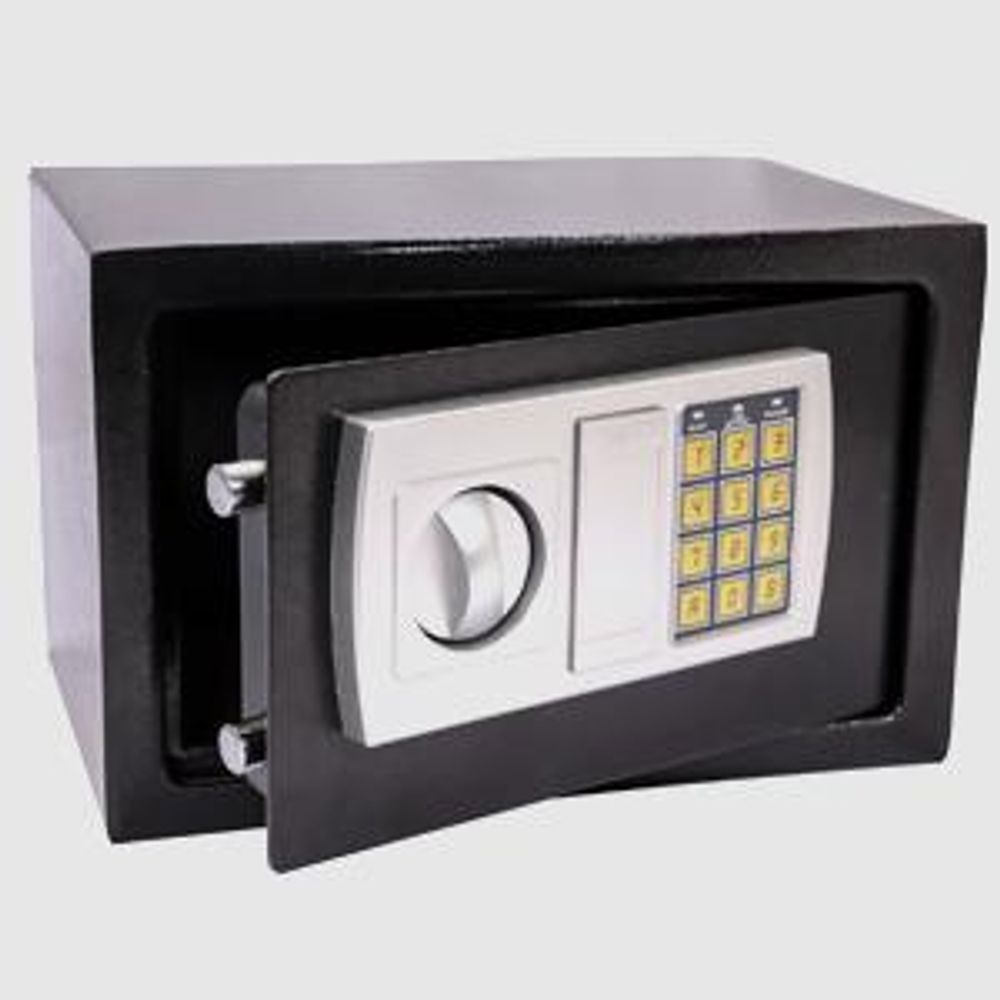 Tresor Elektronik Zahlenschloss 31x20x20cm LED Doppelstahlbolzen Montagematerial Safe Möbeltresor Grau