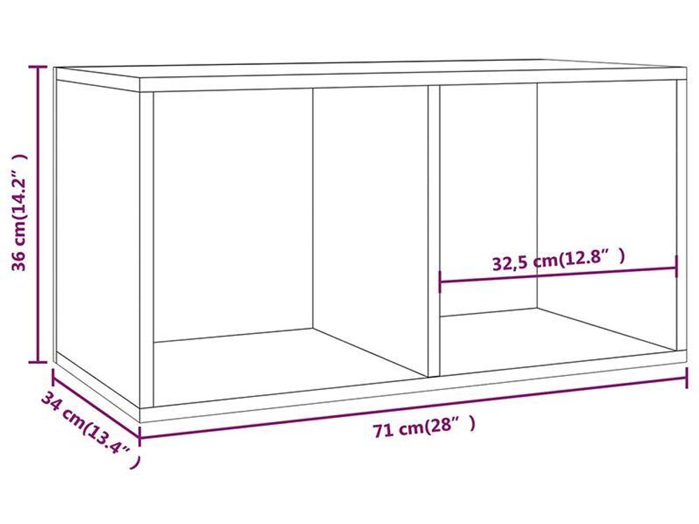 vidaXL Schallplatten-Aufbewahrungsbox Weiß 71x34x36 cm Holzwerkstoff