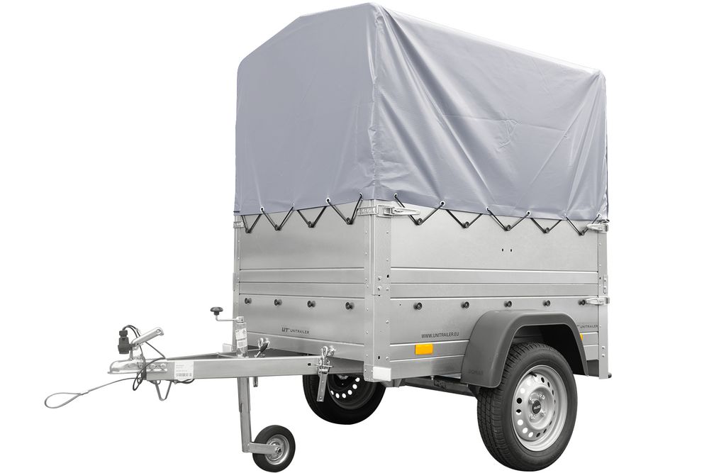 Neuanhänger Kipper ungebremst GARDEN TRAILER 150 KIPP mit zusätzlichen Bordwänden, Stützrad, Hochplane und Hochspriegel