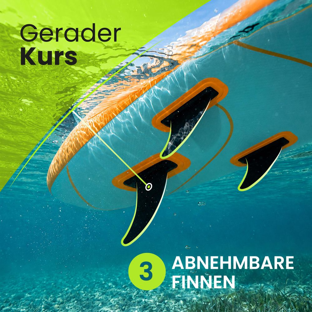 URBOGYM Gale SUP Board 320 cm Aqua-Türkis, aufblasbares Komplettset mit 3 Finnen