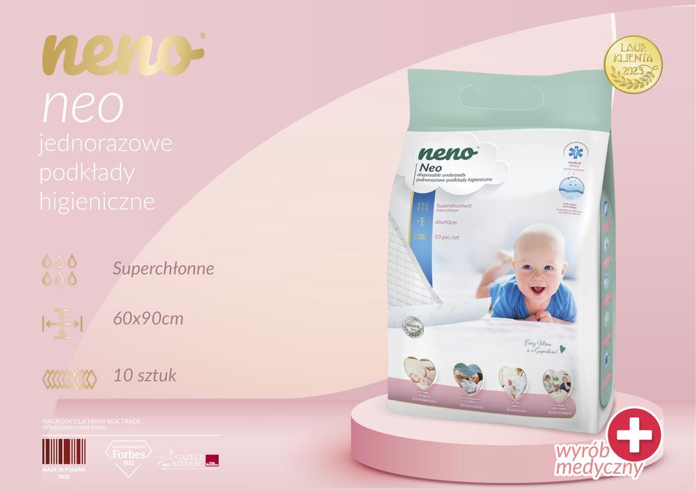Neno Neo – chłonne podkłady jednorazowe 60 × 90 cm do przewijania i pielęgnacji