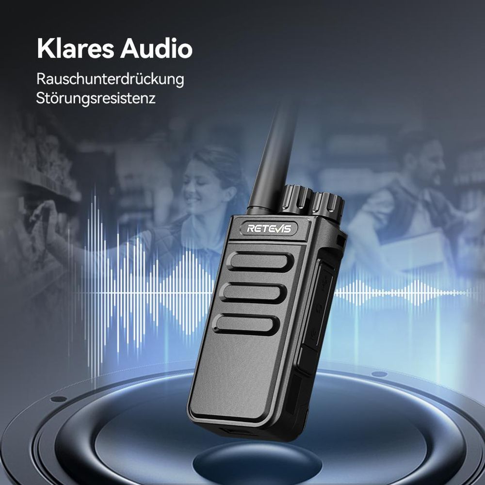 Retevis MateTalk P64 Digitale-Funkgerät, Professionelles PMR Funkgerät, Digital & Analog, Gruppenruf, VOX, Sicherheit(5er-Pack)