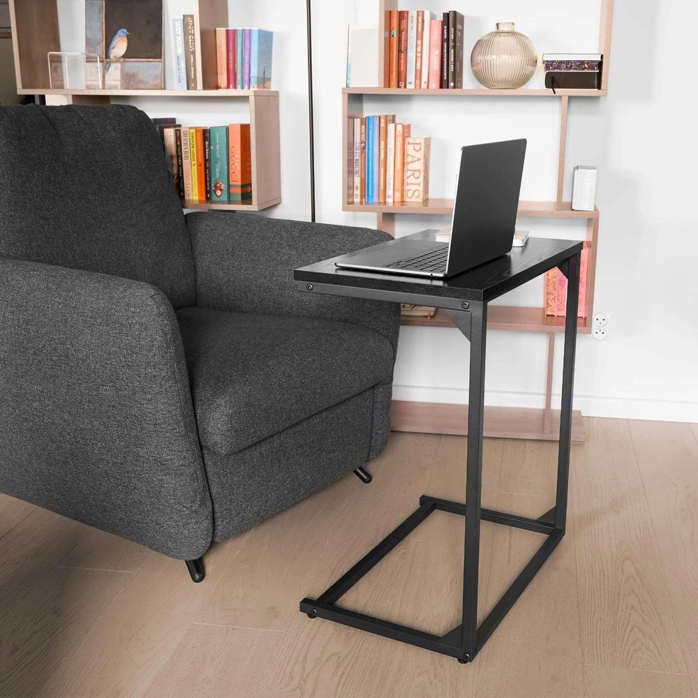 di volio boční stolek Mersala - rozkládací stolek ve tvaru C do obývacího pokoje a na postel, kompaktní a stabilní, moderní design