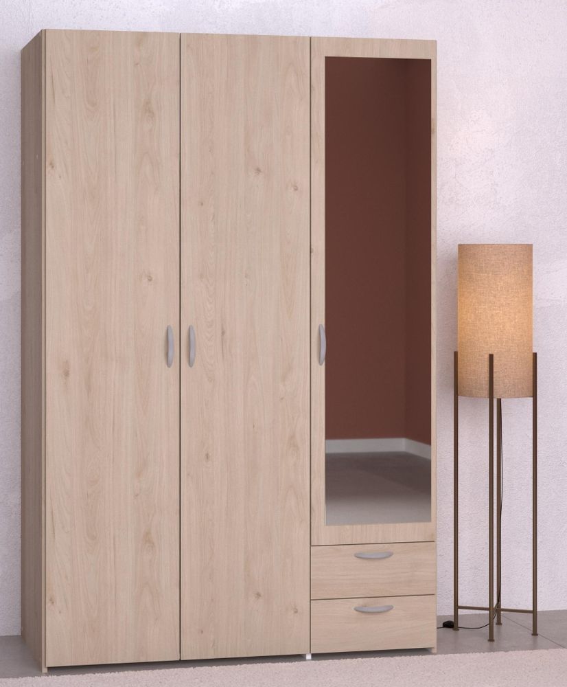 Parisot Daily 14 Kleiderschrank – Drehtürenschrank mit Spiegeltür und cleverer Innenaufteilung