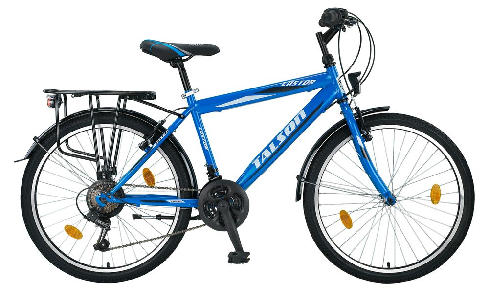 24 Zoll Kinderfahrrad SHIMANO 21 Gang 24" Fahrrad Blau Vorder- + Rücklicht TMX
