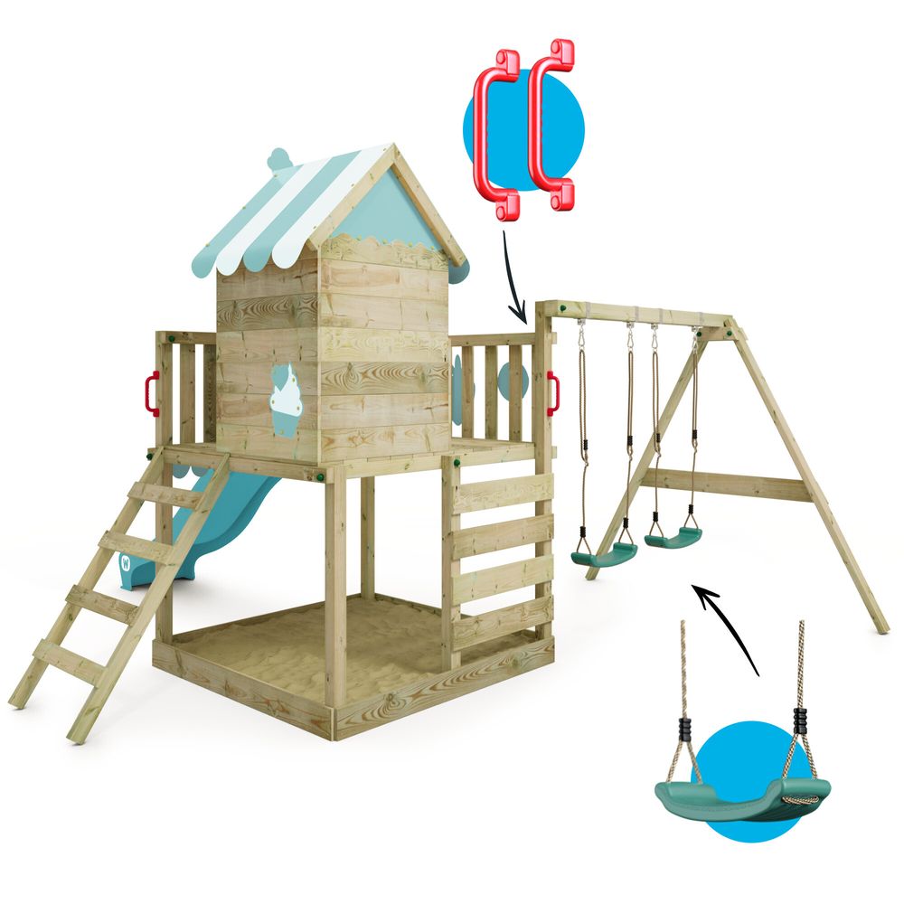 Stelzenhaus Wickey Smart Candy mit Rutsche und Spielhaus in Himmelblau