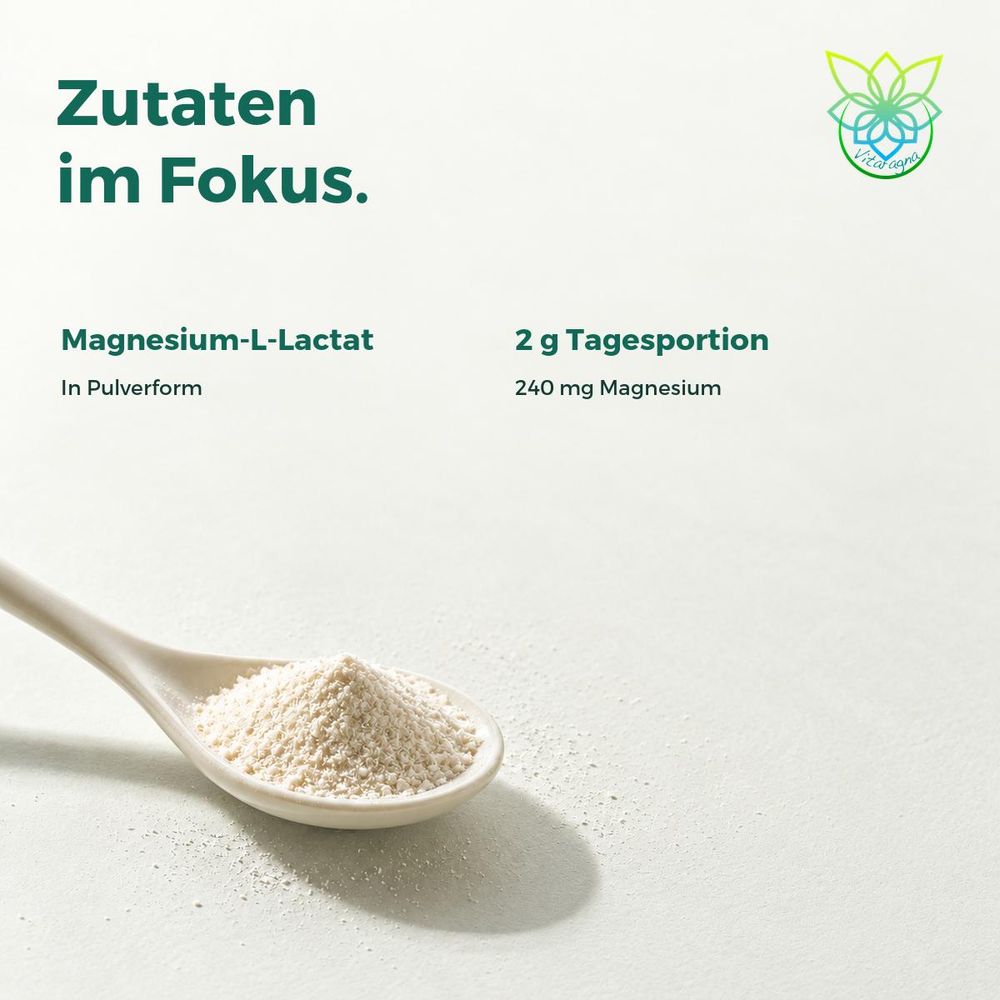 Magnesium L-Lactat – Zutaten, illustrative Darstellung