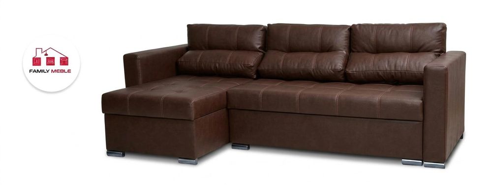 Ecksofa VARIUS Boston – mit Schlaffunktion, Kunstleder in Braun, Family Meble