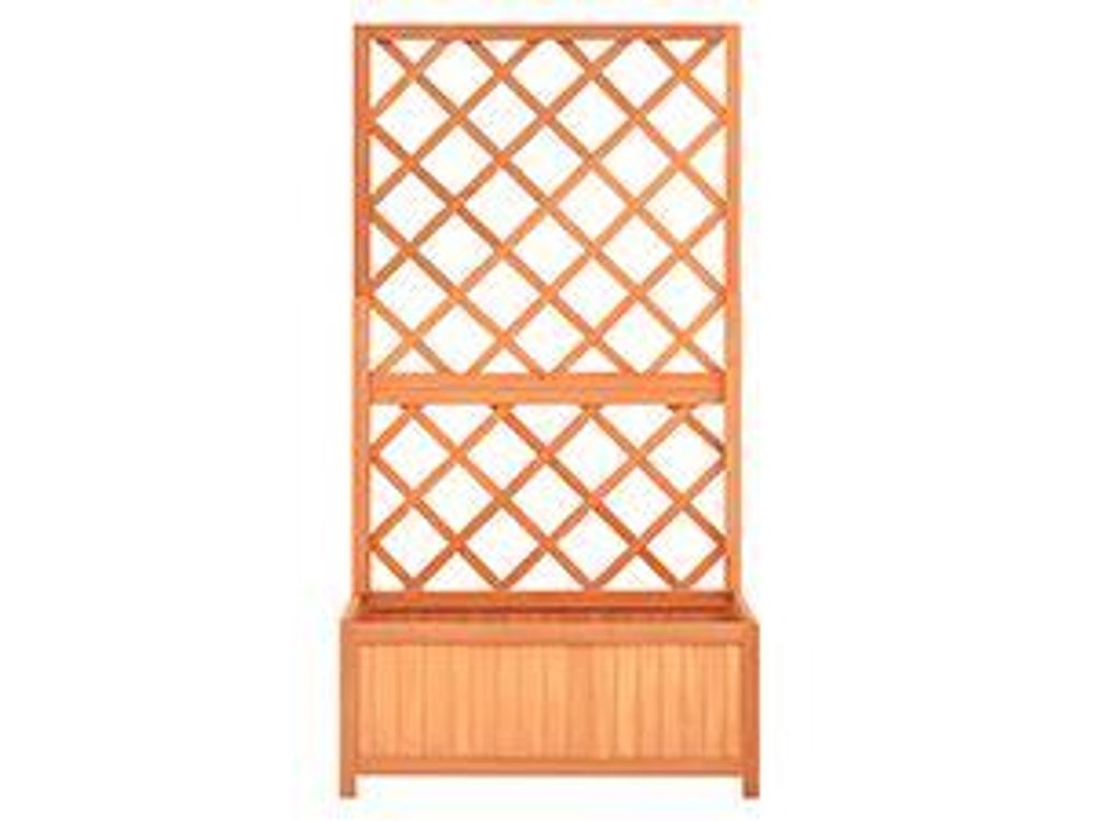 vidaXL Garten-Spalier mit Blumenkasten Braun 70x30x135 cm Tannenholz