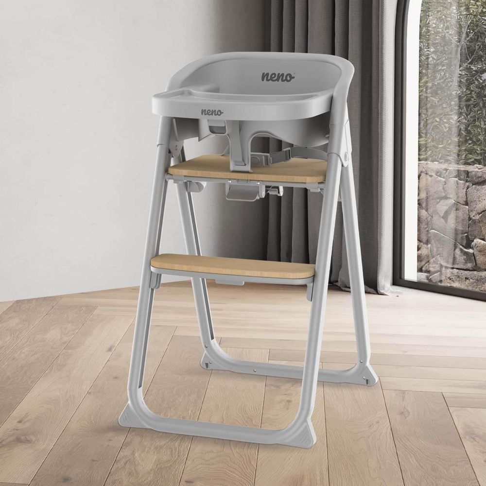 Neno Sapori Grey 4-in-1 Hochstuhl mit Küchenhelfer und Erwachsenenstuhl