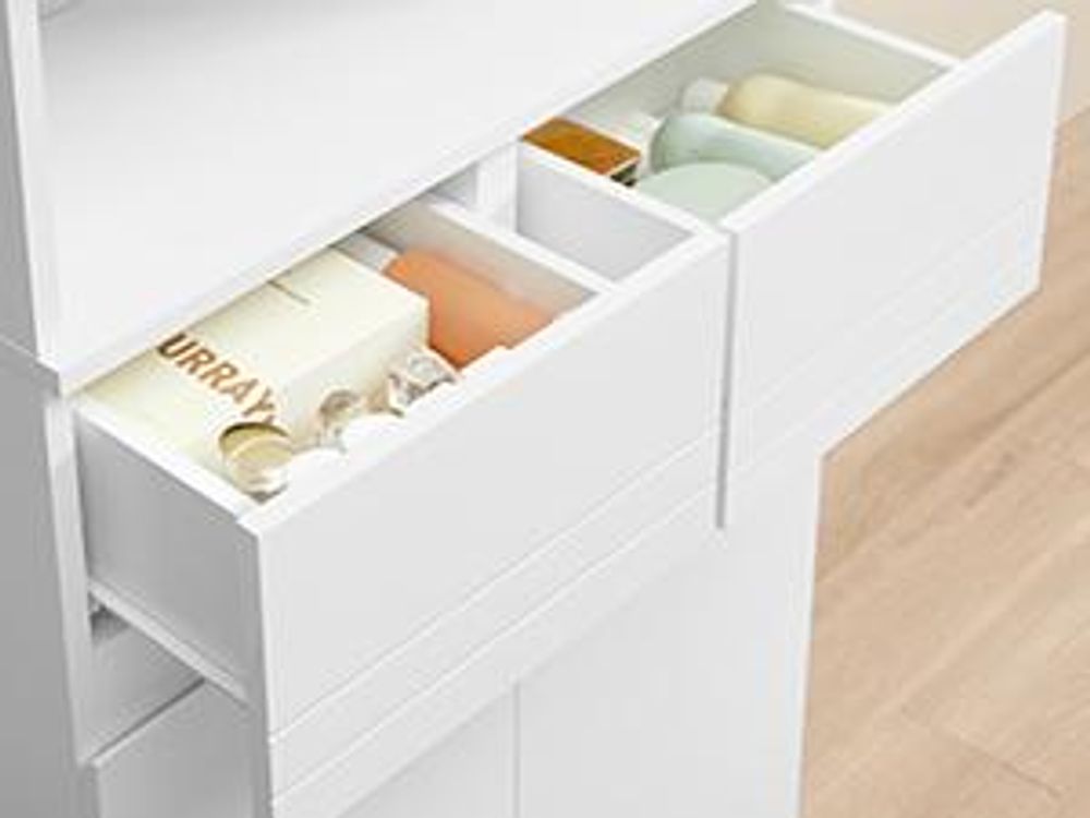 VASAGLE Badezimmerschrank, Badschrank, Badezimmermöbel mit einer Schublade/2 Schubladen, verstellbare Ablagen, offenes Fach