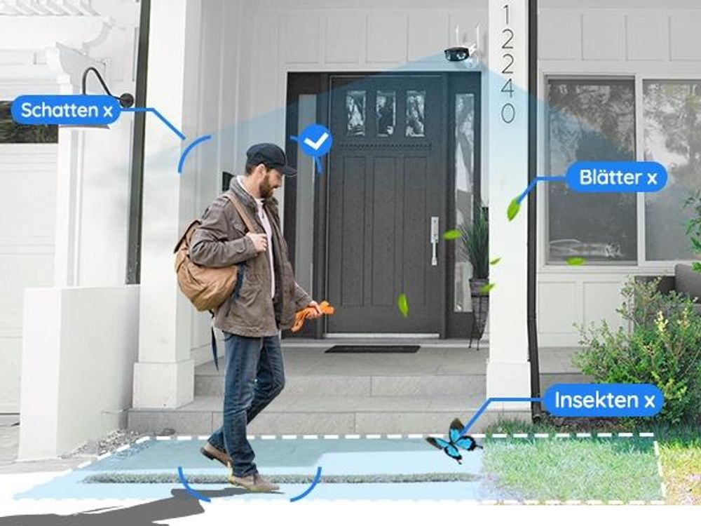 Reolink 4K Dual-Lens WLAN Überwachungskamera Aussen, 180° Ultra-Weitwinkel, Intelligente Erkennung, 2,4/5 GHz WiFi, Farbnachtsicht, Duo 2 WiFi