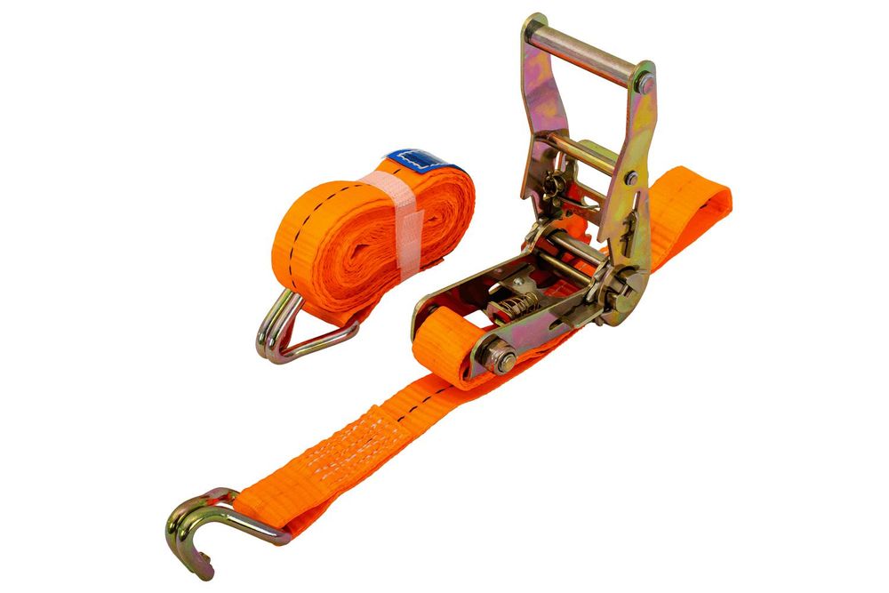 UNITRAILER Spanngurt mit Ratsche 4m 25mm 1t Zurrgurt  Orange 2-teilig Pkw Anhänger Motorrad