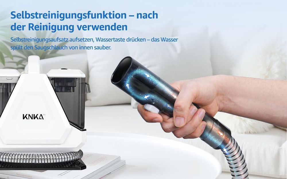 KNKA PRO 550W Polsterreiniger Gerät, Teppichreiniger für Alltägliche Flecken & Verschmutzungen, Waschsauger, Nasssauger für Teppiche, Polster & Auto