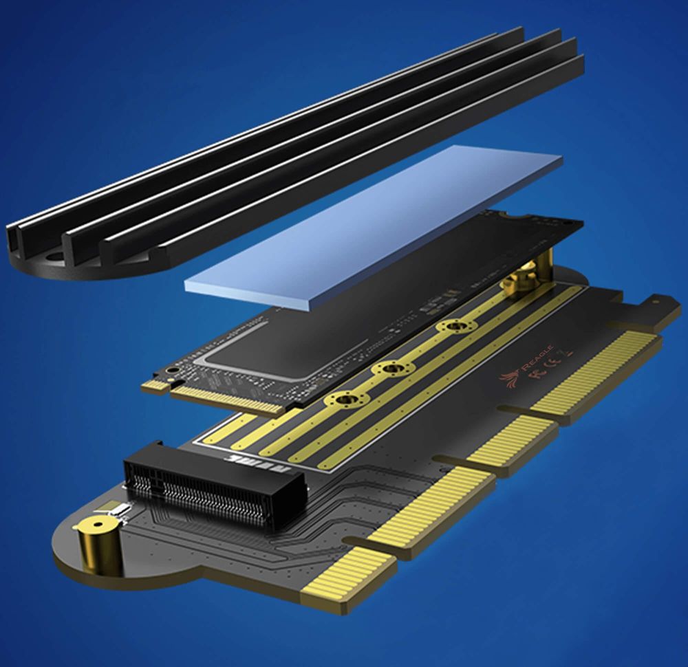 M.2 Ssd Nvme Pci-E 4.0 X16 X8 X4 64 Gbps Reagle Adapter – Steckplatzadapter Für Superschnelle Datenübertragung Über Dem Sata-Standard