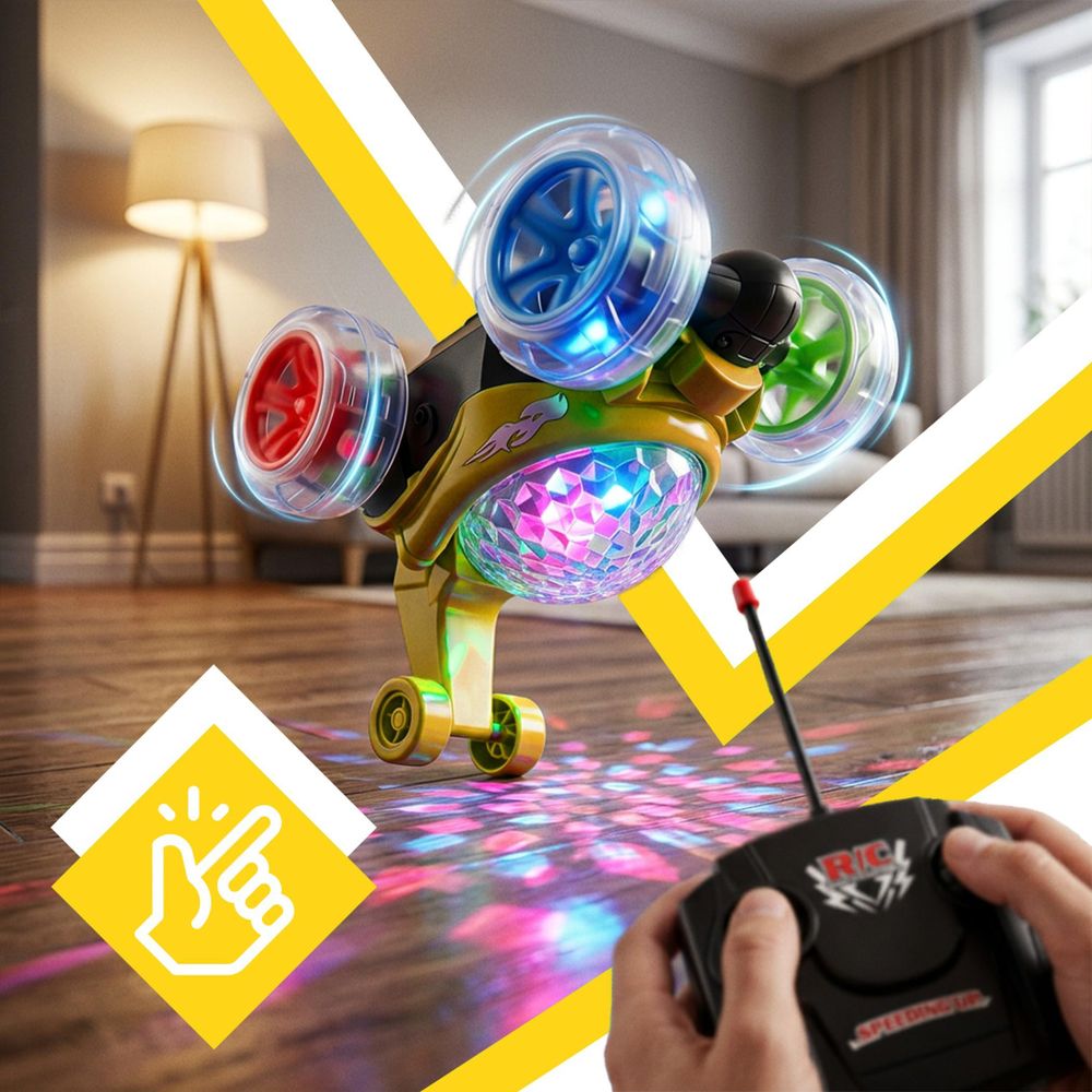 Ferngesteuertes Auto mit LED Beleuchtung RC Auto Car mit 360° Rotation 27MHZ Gro für Jungen und Mädchen Spielzeugauto Gesteuert Fernbedienung Retoo