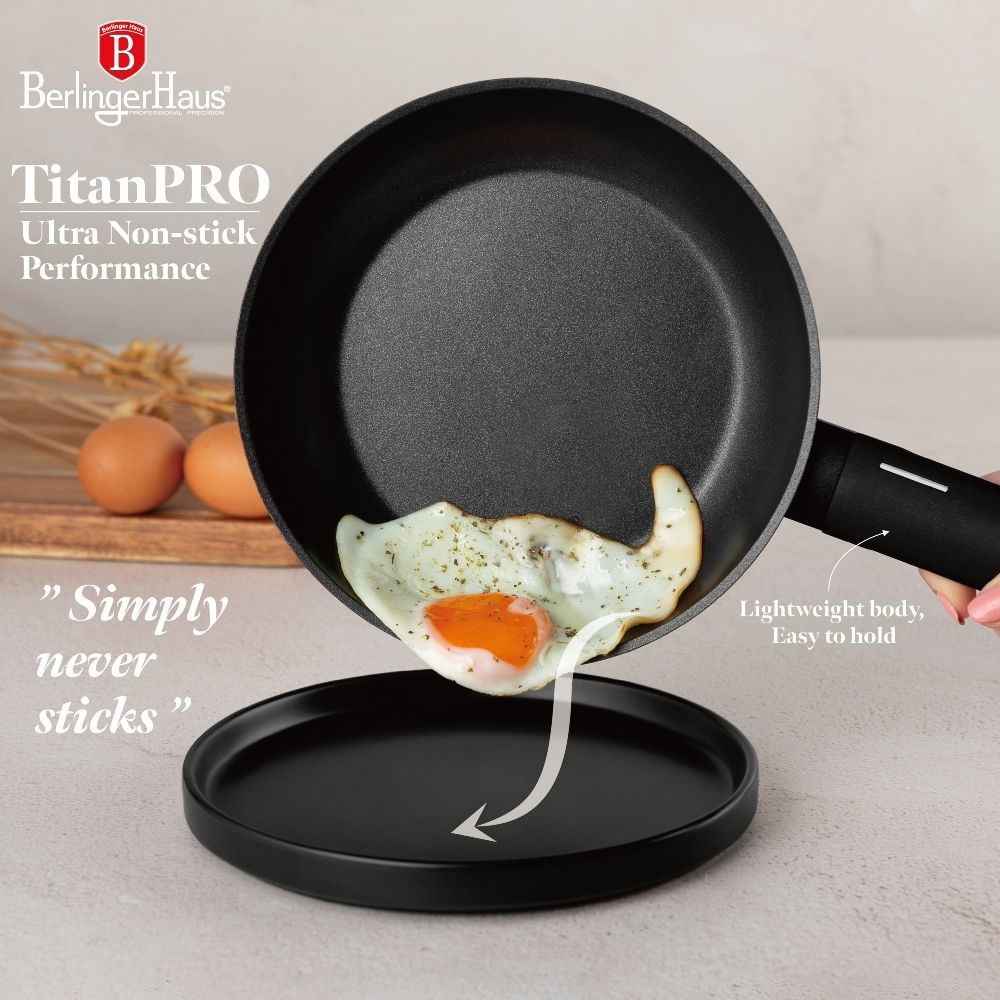 BERLINGERHAUS 10-teiliges Kochgeschirrset aus der Matte Black Collection BH-8197 mit Titanoberfläche