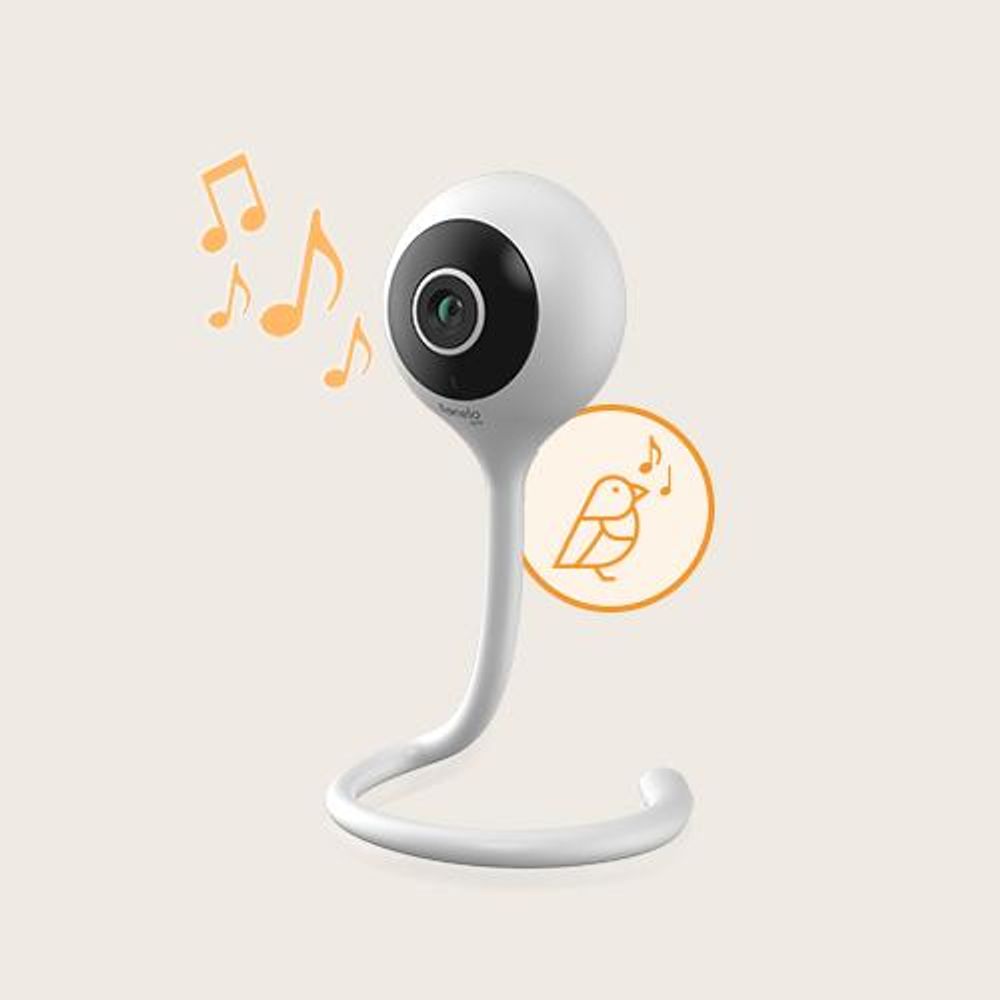 LIONELO Babyphone Babyline Smart Camera Wi-Fi Monitor, Mobile App, Bewegungs Geräuscherkennung, Sichtbarkeit im Dunkeln, Zwei-Wege Kommunikation White