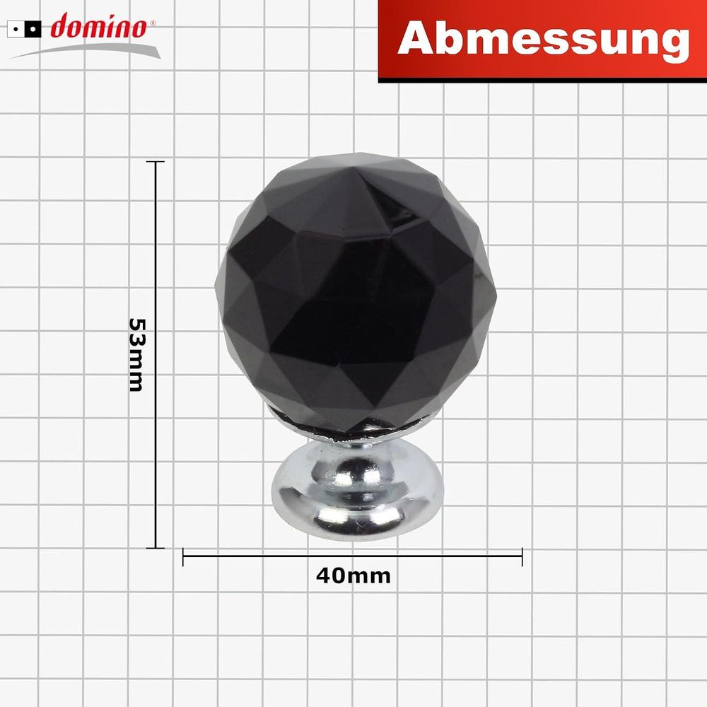 Domino Elegante Crystal Palace Möbelknopf 30mm in Gold & Weiß |Kristallknöpfe, Robustes Glas-Design |Möbelknöpfe | Glamouröser Stil | Perfekt für Schränke und Kommoden| 6 Stück