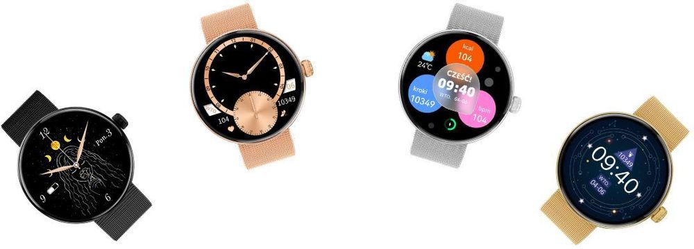 Smartwatch Forever da Donna Forevive 5 SB-365 Oro, IP68, Contapassi, Cardiofrequenzimetro, Monitoraggio del Sonno, Touchscreen, Bluetooth