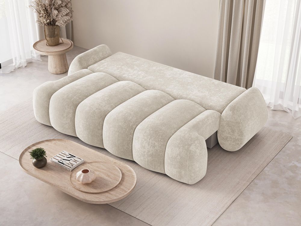 Moderne Schlafcouch mit Schlaffunktion und Bettkasten – Komfort und Funktionalität in einem - Sofa Stone – Bordeaux (Vibe 58)