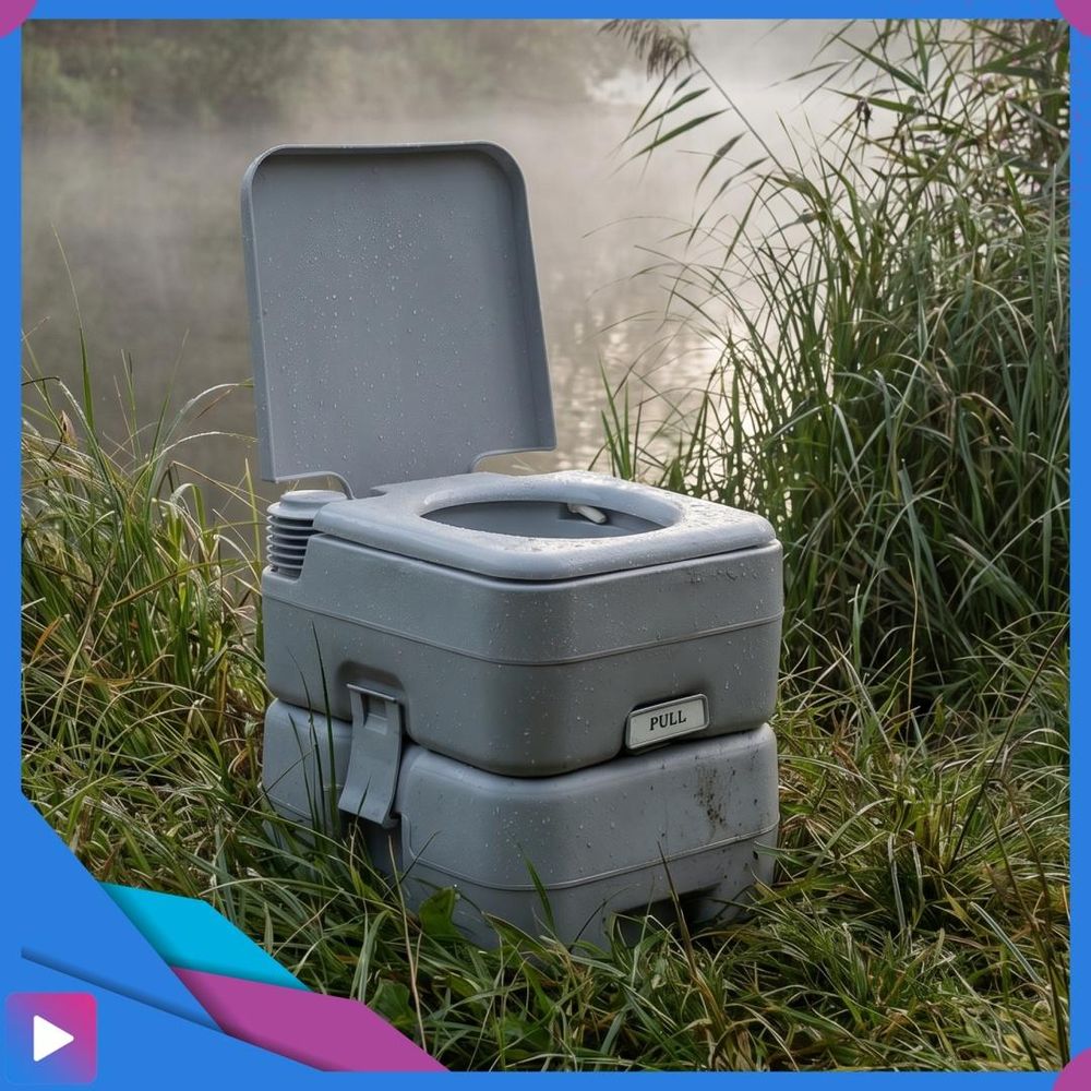 ASATO Campingtoilette 22 l mit 12-l-Spülwassertank und Spülung