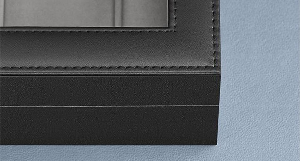 SONGMICS Uhrenbox Uhrenkasten, mit 12 Fächern, Glasdeckel, Geschenkidee