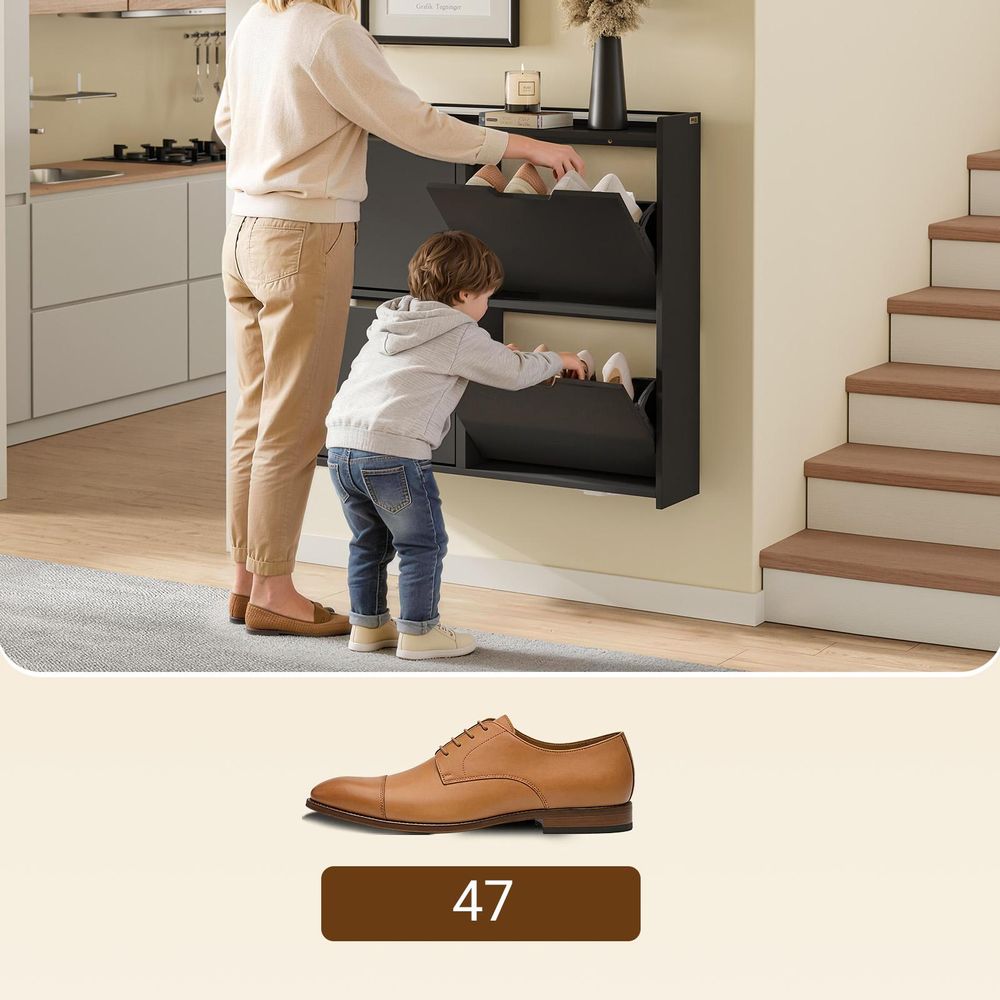 SoBuy Schuhschrank Aufbewahrungsmöbel Schwarz Skandinavisch FSR100-E-SCH