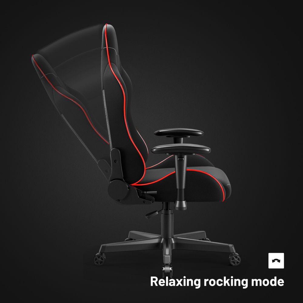Diablo X-ST4RTER Gaming Stuhl Chair Bürostuhl Schreibtischstuhl PC Stuhl Ergonomisch Stoffbezug 2D Armlehnen Kippmechanismus, Farbe: Schwarz (LED)